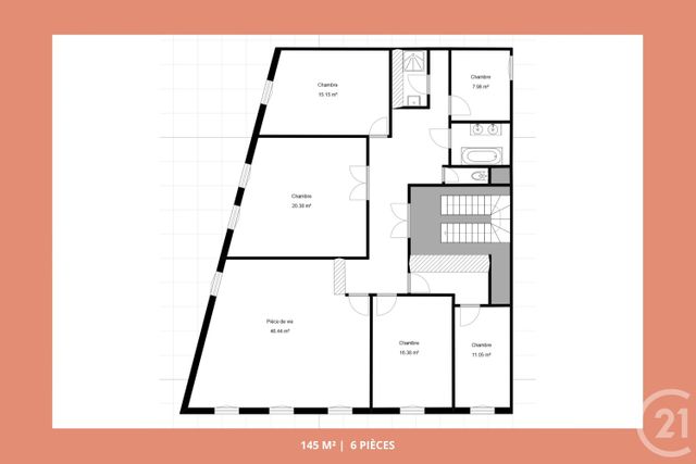 Appartement F6 à vendre - 6 pièces - 145.0 m2 - MARSEILLE - 13005 - PROVENCE-ALPES-COTE-D-AZUR - Century 21 La Plaine